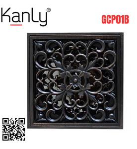 Phễu thoát sàn hoa văn bằng đồng Kanly GCP01B 