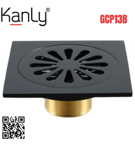 Phễu thoát sàn bằng đồng màu đen Kanly GCP13B 