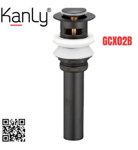 Đầu xả Nhấn Lavabo bằng đồng màu đen Kanly GCX02B