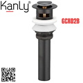 Đầu xả Nhấn Lavabo bằng đồng màu đen Kanly GCX02B