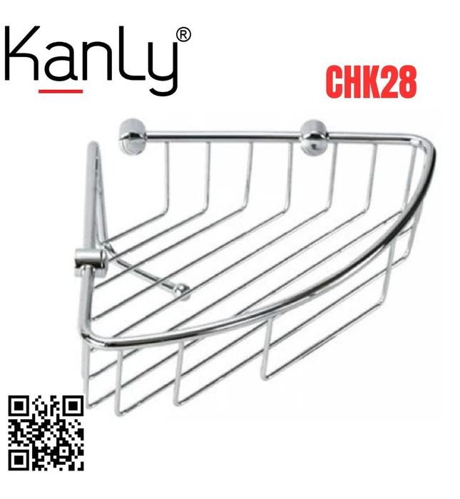 Kệ góc để đồ bằng đồng mạ chrome Kanly CHK28
