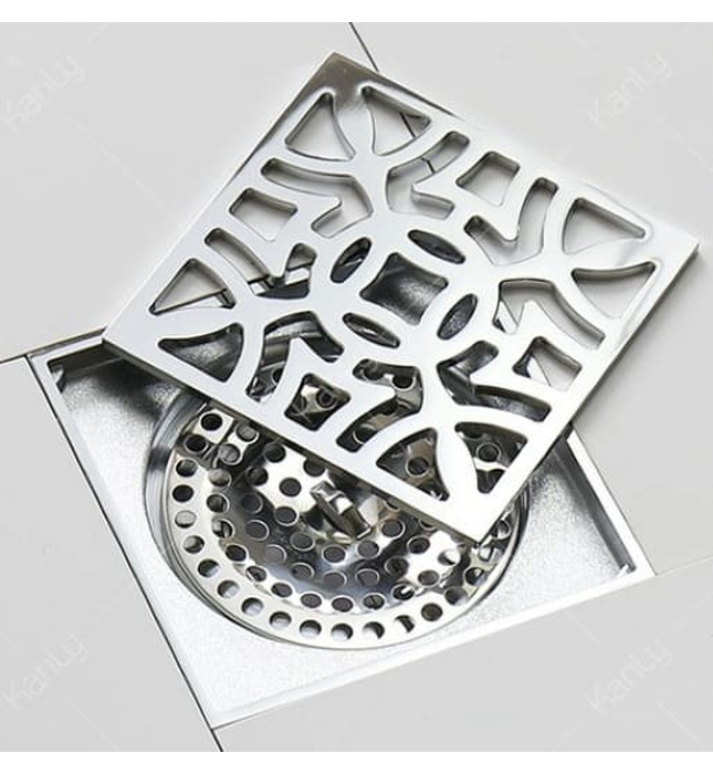 Phễu thoát sàn hoa văn bằng đồng Kanly CHP01 