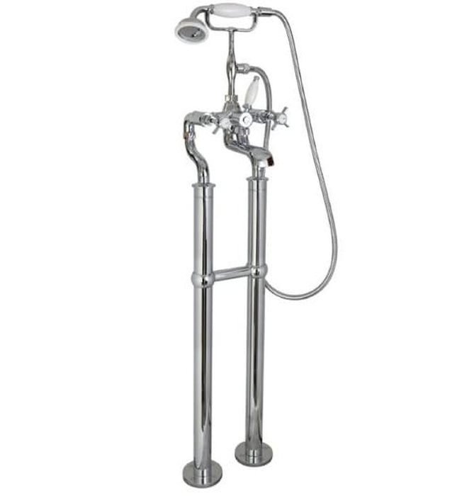 Sen bồn tắm nóng lạnh đặt sàn bằng đồng mạ chrome Kanly CHS09