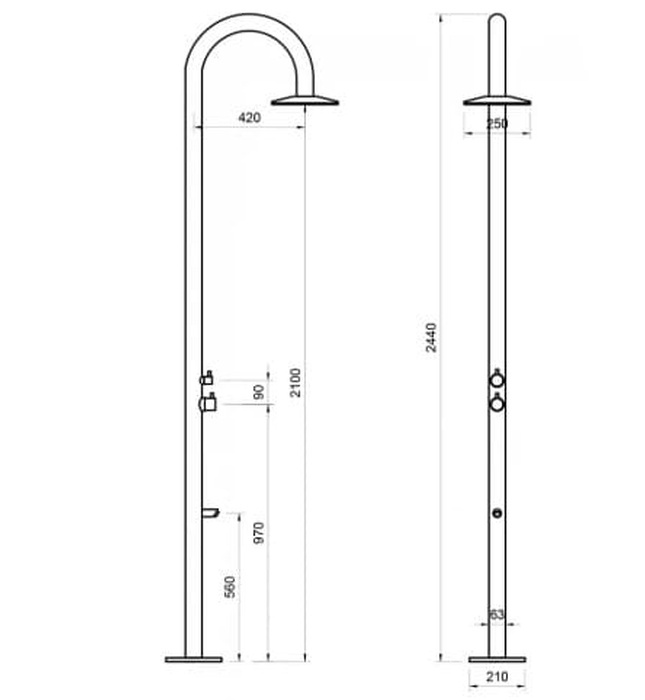 Sen cây tắm đứng nóng lạnh đặt sàn ngoài trời Kanly KLS9007