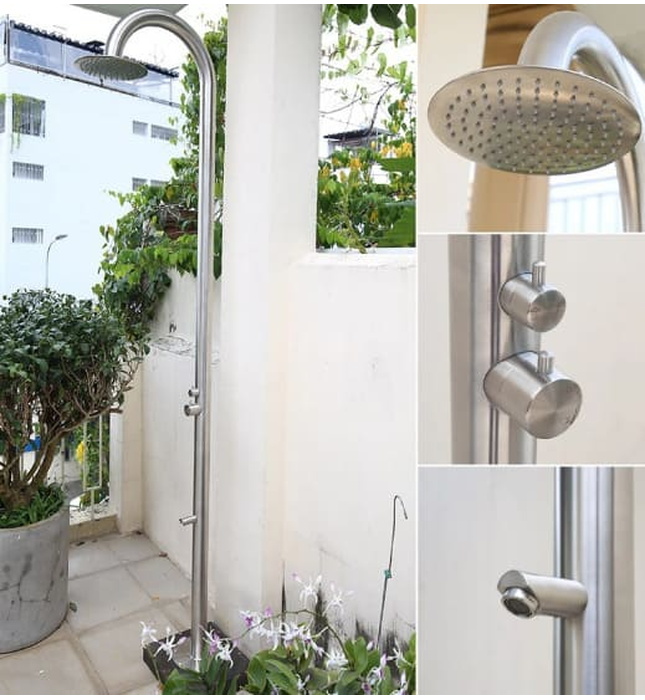Sen cây tắm đứng nóng lạnh đặt sàn ngoài trời Kanly KLS9007