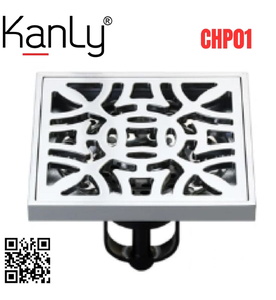 Phễu thoát sàn hoa văn bằng đồng Kanly CHP01 
