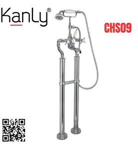 Sen bồn tắm nóng lạnh đặt sàn bằng đồng mạ chrome Kanly CHS09