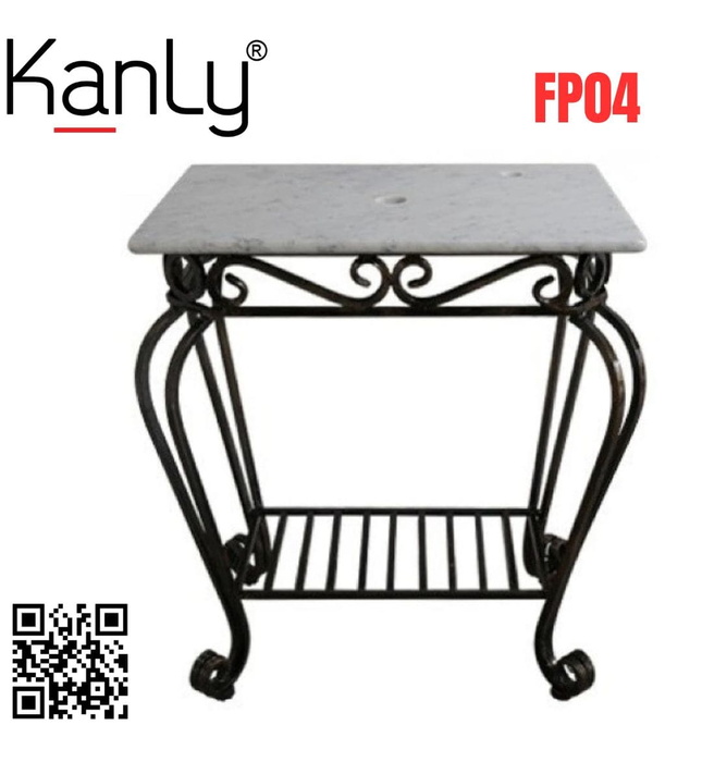 Bàn đá khung sắt đặt chậu lavabo Kanly FP04 