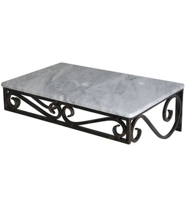 Bàn đá khung sắt đặt chậu lavabo treo tường Kanly FW03