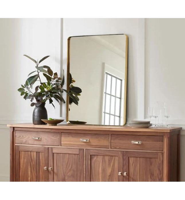 Gương soi tròn khung bằng đồng treo tường Kanly PK11.02