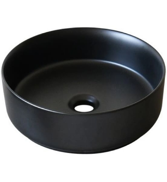 Chậu lavabo đặt bàn sứ tròn màu đen Kanly SU522 