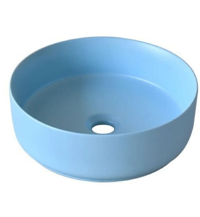 Chậu lavabo đặt bàn sứ tròn màu xanh da trời Kanly SU525 
