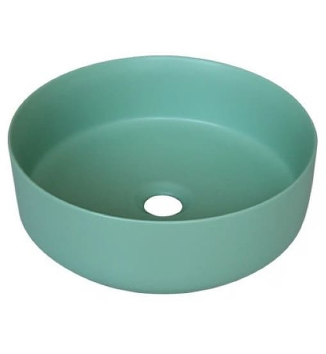 Chậu lavabo đặt bàn sứ tròn màu xanh ngọc Kanly SU526 