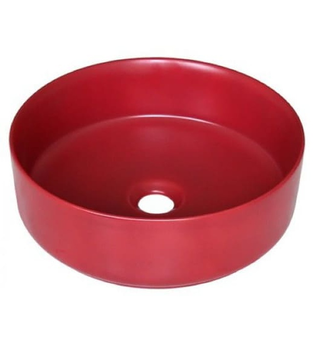 Chậu lavabo đặt bàn sứ tròn màu đỏ Kanly SU528 