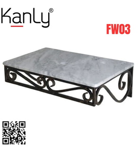 Bàn đá khung sắt đặt chậu lavabo treo tường Kanly FW03