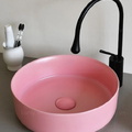 Chậu lavabo đặt bàn sứ tròn màu hồng Kanly SU520 