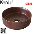 Chậu lavabo đặt bàn sứ tròn màu nâu Kanly SU521 