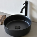 Chậu lavabo đặt bàn sứ tròn màu đen Kanly SU522 