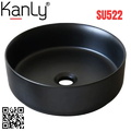 Chậu lavabo đặt bàn sứ tròn màu đen Kanly SU522 