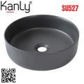 Chậu lavabo đặt bàn sứ tròn màu xám Kanly SU527