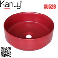 Chậu lavabo đặt bàn sứ tròn màu đỏ Kanly SU528 