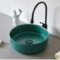 Chậu lavabo đặt bàn sứ tròn màu xanh lá Kanly SU529 