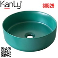 Chậu lavabo đặt bàn sứ tròn màu xanh lá Kanly SU529 