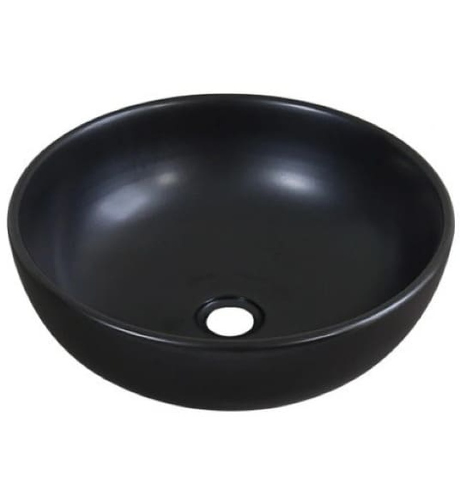 Chậu lavabo đặt bàn sứ tròn màu đen Kanly SU512 