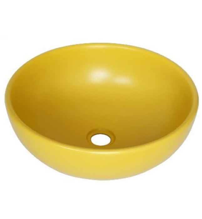 Chậu lavabo đặt bàn sứ tròn màu vàng Kanly SU514 