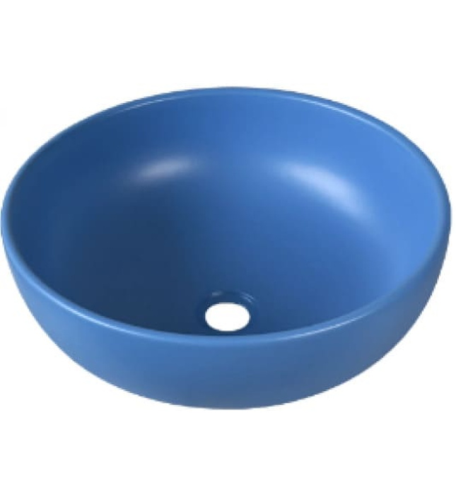 Chậu lavabo đặt bàn sứ tròn màu xanh dương Kanly SU515 