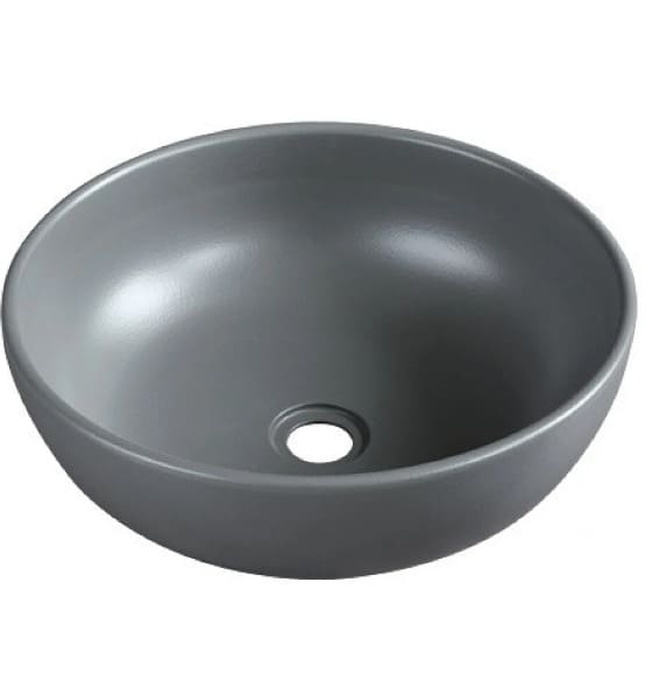 Chậu lavabo đặt bàn sứ tròn màu xám Kanly SU517 