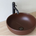 Chậu lavabo đặt bàn sứ tròn màu nâu Kanly SU511 