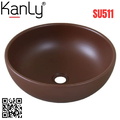 Chậu lavabo đặt bàn sứ tròn màu nâu Kanly SU511 
