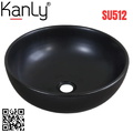 Chậu lavabo đặt bàn sứ tròn màu đen Kanly SU512 