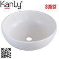 Chậu lavabo đặt bàn sứ tròn màu trắng Kanly SU513 