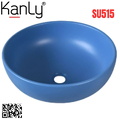 Chậu lavabo đặt bàn sứ tròn màu xanh dương Kanly SU515 