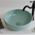 Chậu lavabo đặt bàn sứ tròn màu xanh ngọc Kanly SU516 