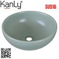 Chậu lavabo đặt bàn sứ tròn màu xanh ngọc Kanly SU516 