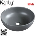 Chậu lavabo đặt bàn sứ tròn màu xám Kanly SU517 
