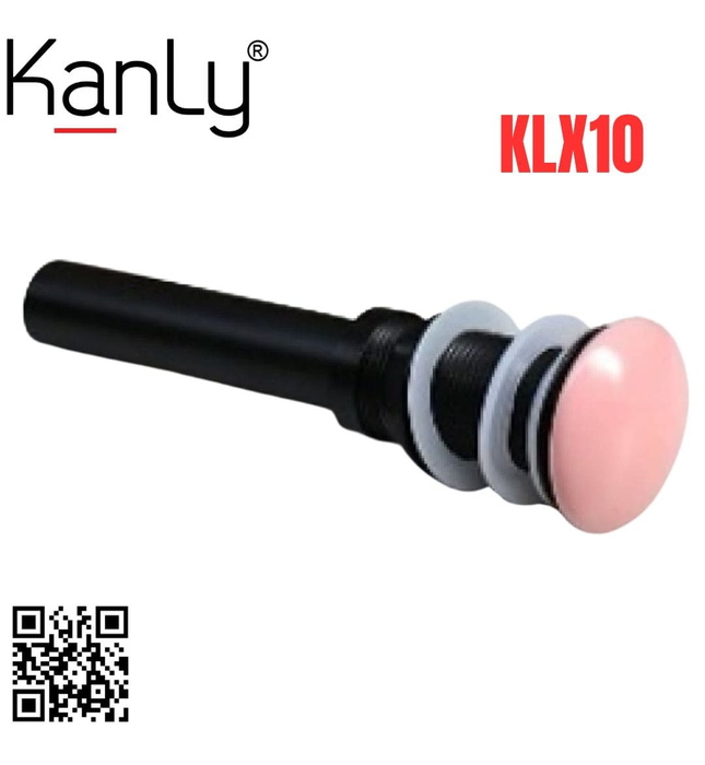 Đầu xả lavabo sứ màu hồng Kanly KLX10 