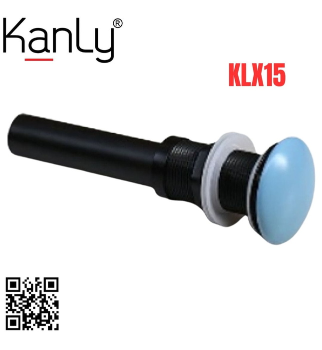 Đầu xả lavabo sứ màu xanh dương Kanly KLX15 