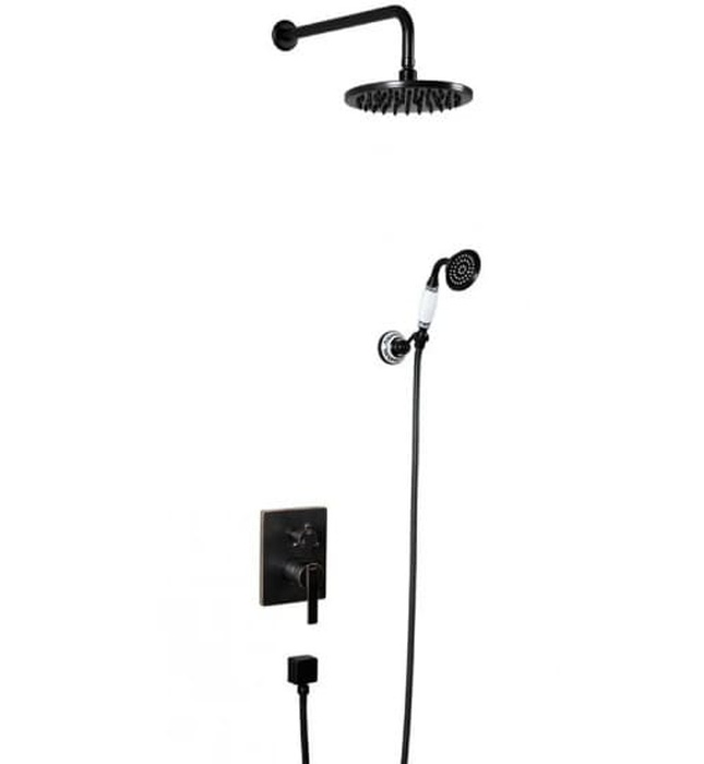 Sen tắm âm tường nóng lạnh bằng đồng màu đen Kanly GCS75B 