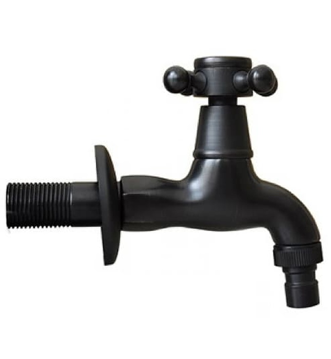 Vòi nước lạnh bằng đồng màu đen gắn tường Kanly GCT01B 