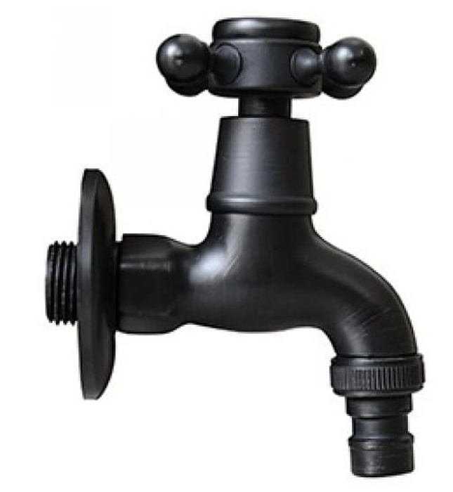 Vòi nước lạnh bằng đồng màu đen gắn tường Kanly GCT01NB 