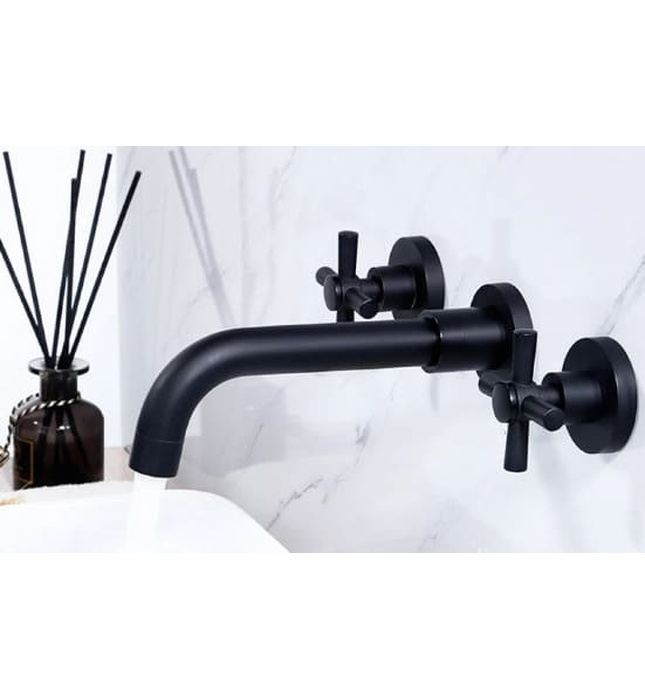 Vòi chậu lavabo nóng lạnh gắn tường Kanly GCT07B 