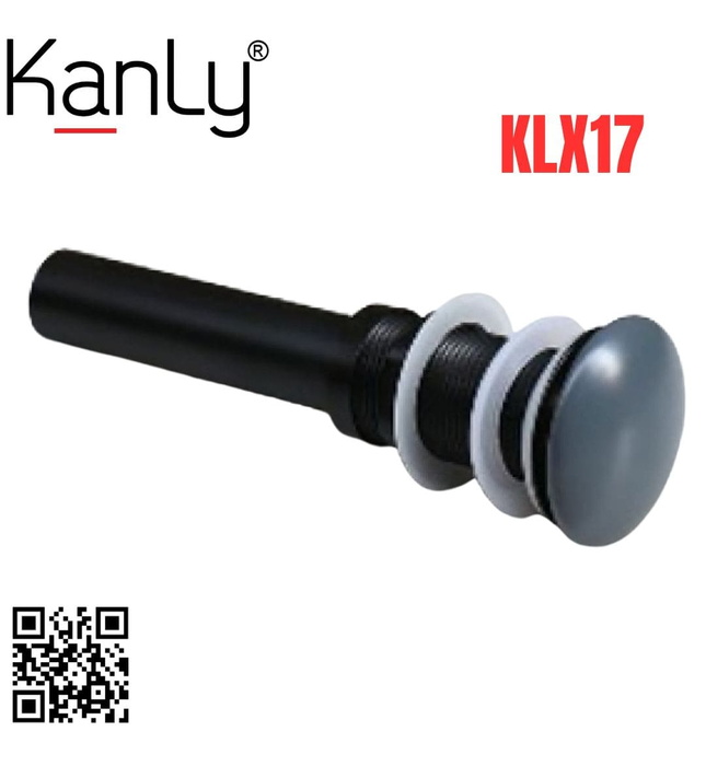 Đầu xả lavabo sứ màu xám Kanly KLX17 