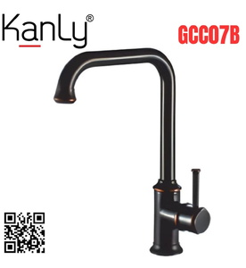 Vòi rửa bát nóng lạnh màu đen thân cao Kanly GCC07B
