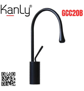 Vòi lavabo nóng lạnh màu đen thân cao Kanly GCC20B 