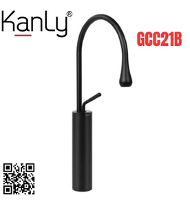 Vòi lavabo nóng lạnh màu đen thân cao Kanly GCC21B 