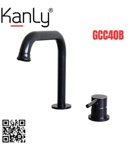 Vòi lavabo nóng lạnh màu đen âm bàn Kanly GCC40B 